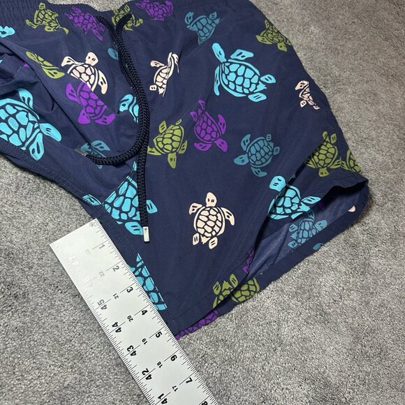 Vilebrequin Swim Trunks Shorts Mens Large Blue Multicolour Turtle Print Beach - Picture 12 of 13